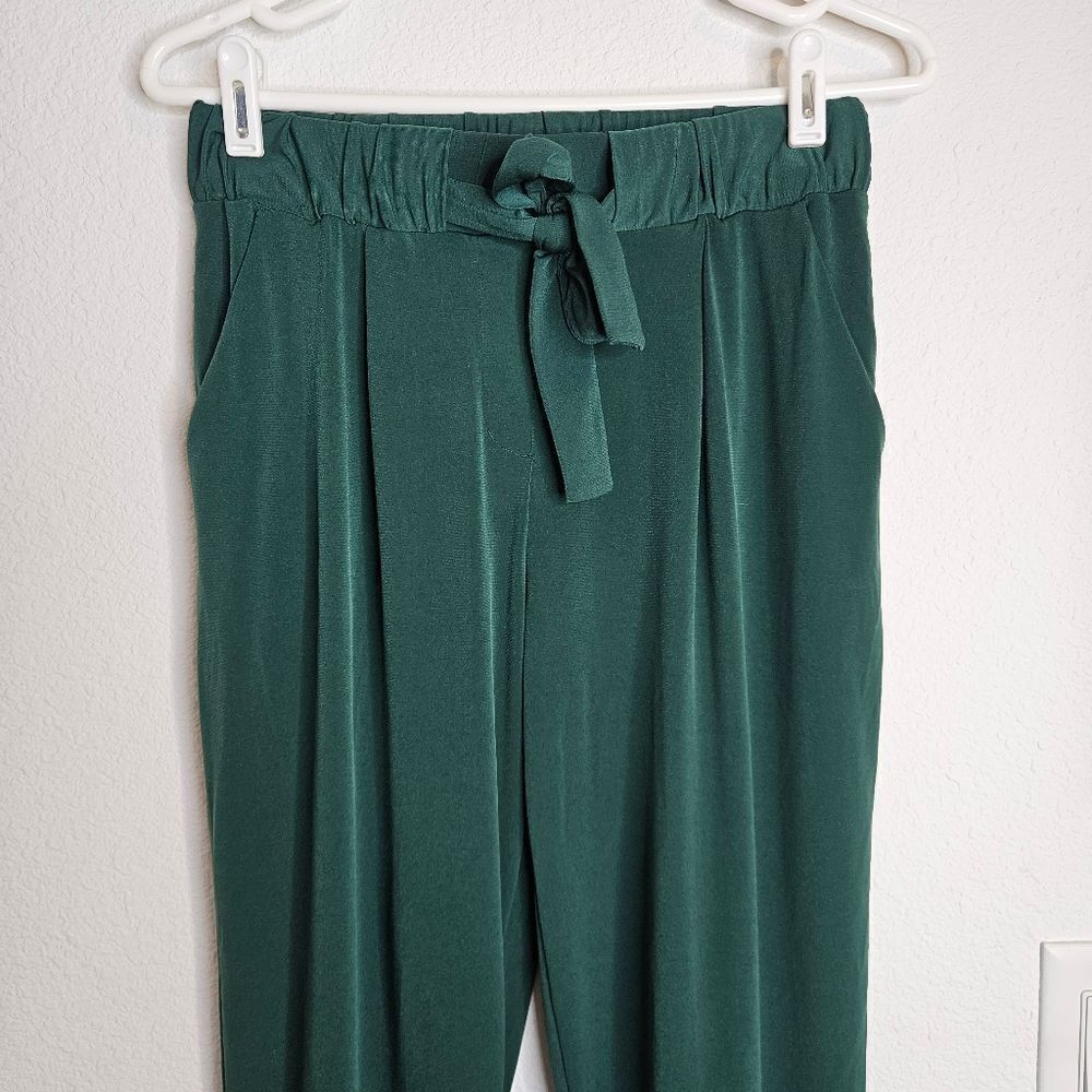 Express elastic waist pants, green with bow, size small
